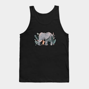 Cute Elephant Animal Loving Cuddle Embrace Children Kid Tenderness Tank Top